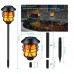 HMCITY Solar Lights Metal Flickering Flame Solar Torches Lights Waterproof Outdoor Heavy Duty Lighting Solar Pathway Lights Landscape Lighting Dusk to Dawn Auto On/Off for Garden Patio Yard, 4 Pack