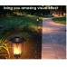 HMCITY Solar Lights Metal Flickering Flame Solar Torches Lights Waterproof Outdoor Heavy Duty Lighting Solar Pathway Lights Landscape Lighting Dusk to Dawn Auto On/Off for Garden Patio Yard, 4 Pack