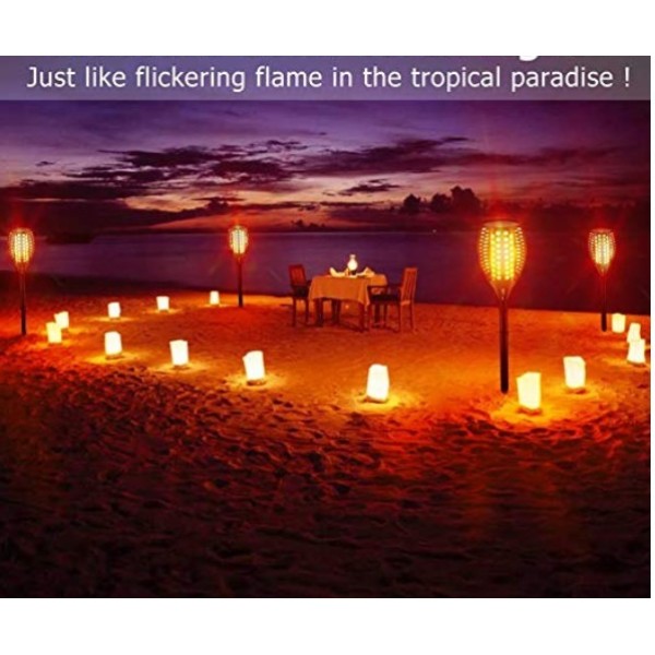 HMCITY Solar Lights Upgraded, Waterproof Flickering Flames Torches Lights Outdoor Solar Spotlights Landscape Decoration Lighting Dusk to Dawn Auto On/Off Security Torch Light for Patio Driveway (4)